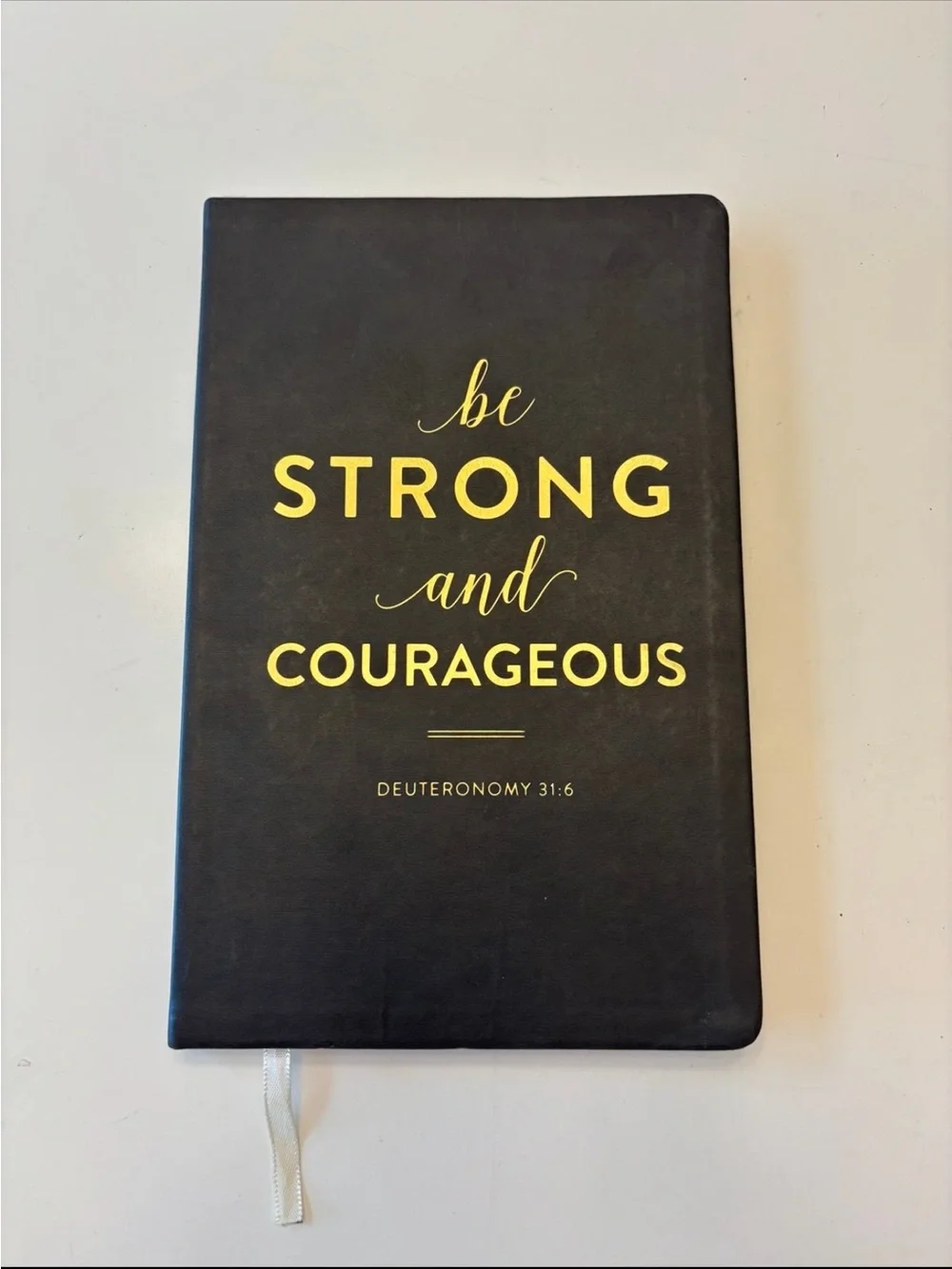 Be Strong and Courageous Black Journal with Gold Foil